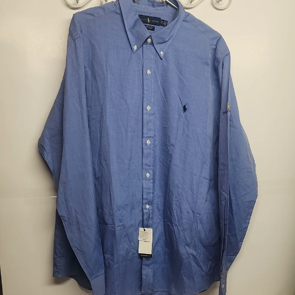 Ralph Lauren Men's Classic Blue Dress Shirt Sz XXL TTG NWT